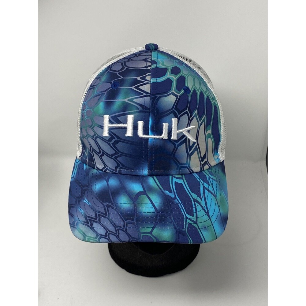 Huk Fishing Trucker hat Blue/White Snap Back Adjustable Baseball Cap